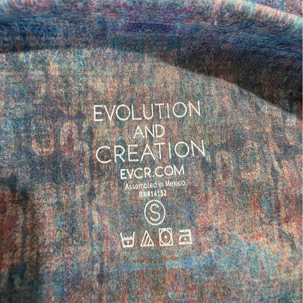 Evolution and Creation Buddha Mandala Print Leggings Blue Copper Small - Picture 5 of 6